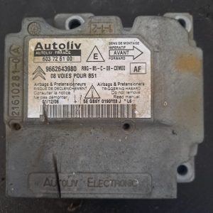 Calculator airbag  , Citroen C4 Coupe ,  2000-2007 COD -9662643680