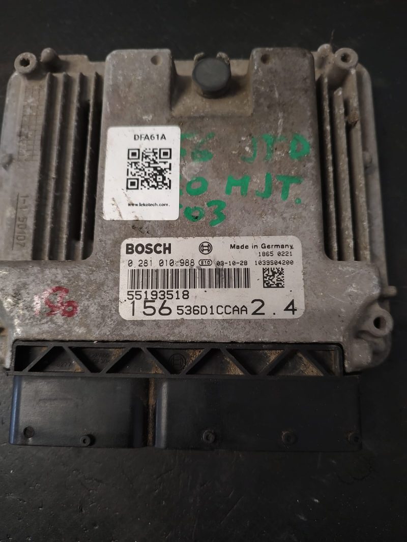 Calculator motor ECU , ALFA ROMEO 156 2.4 JTD COD 0281010988 55193518   FACTURA SI GARANTIE - imagine 3