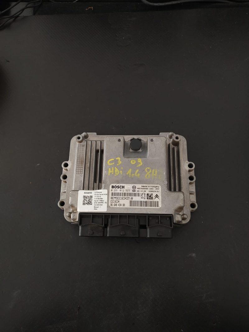 Calculator  motor , ECU, PEUG 207, CITROEN C3  1.4 HDI  COD 0281012523 9664843480 EDC16 C34    FACTURA SI GARANTIE