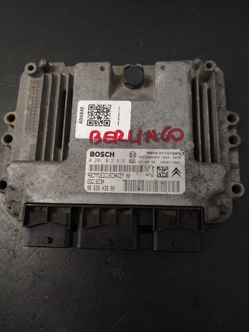 Calculator motor ECU , CITROEN BERLINGO 1.6 HDI COD 0281012619 9663943980 EDC 16    FACTURA SI GARANTIE