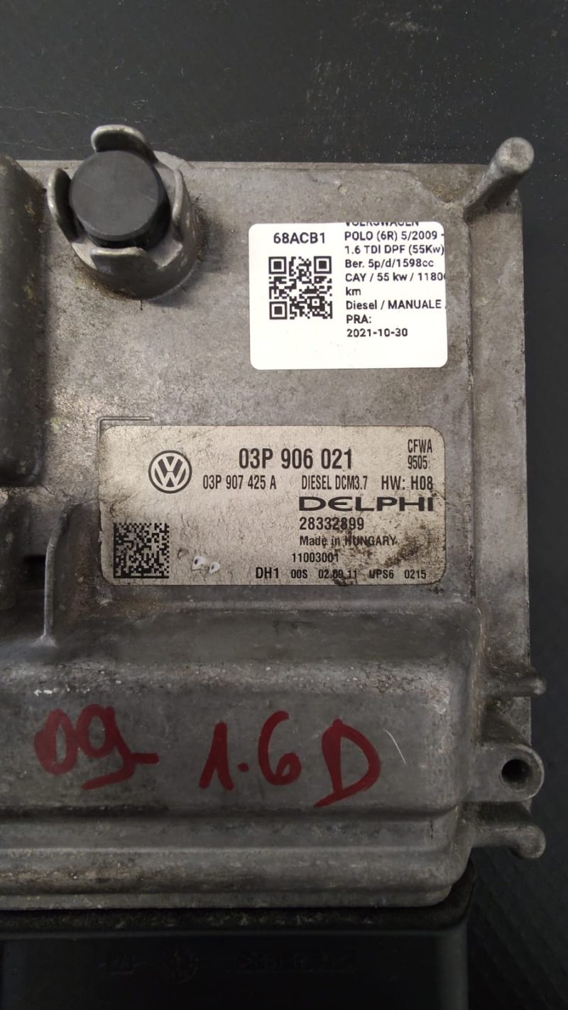 Calculator Motor , ECU,  VOLKSWAGEN POLO 1.2 TDI COD 03P906021 , 03P907425A FACTURA SI GARANTIE - imagine 2