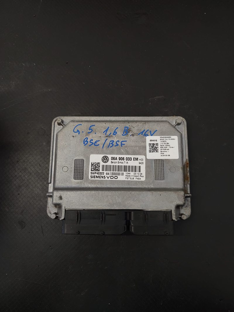 Calculator Motor , ECU  Vw Golf 5, Skoda Octavia 2,  Seat Leon ,1.6 BSE, BSF  COD 06A906033EM    FACTURA SI GARANTIE