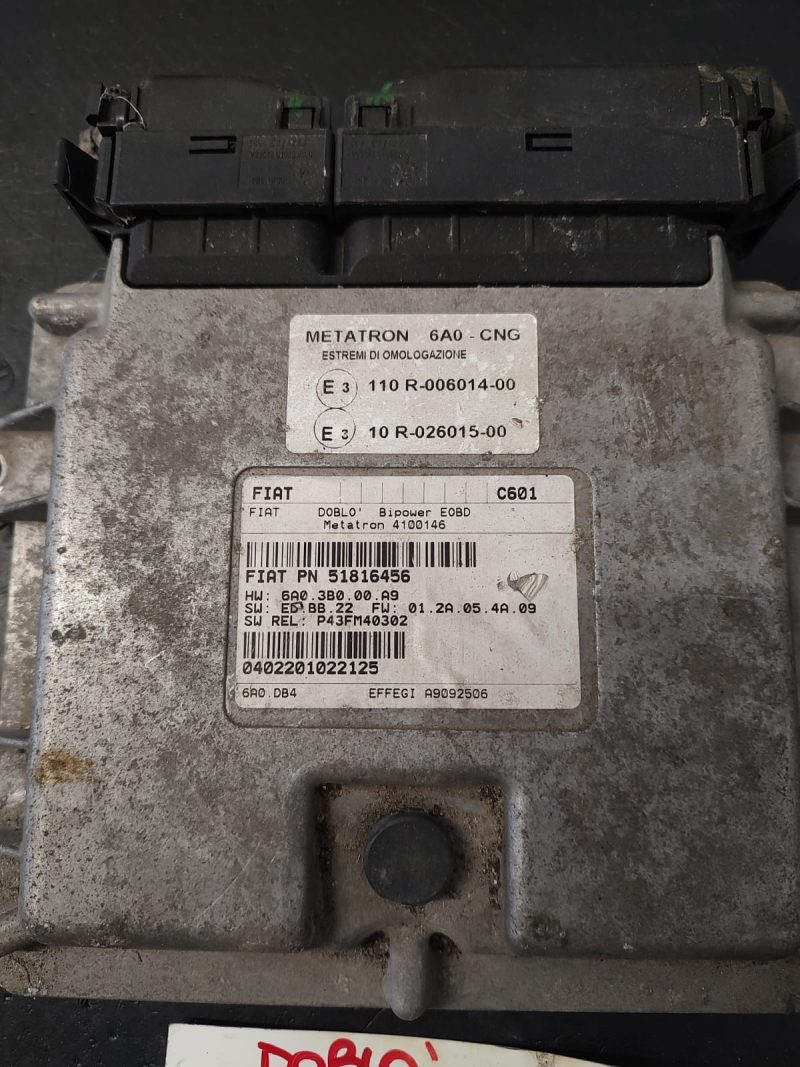 Calculator motor ECU , FIAT  DOBLO GPL COD 51816456  4100146     FACTURA SI GARANTIE - imagine 2