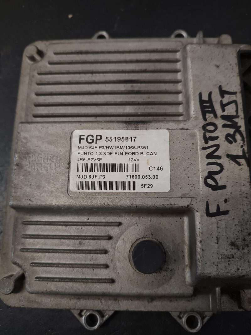 Calculator motor ECU , FIAT PUNTO , 1.3 JTD COD 55195817    FACTURA SI GARANTIE - imagine 3